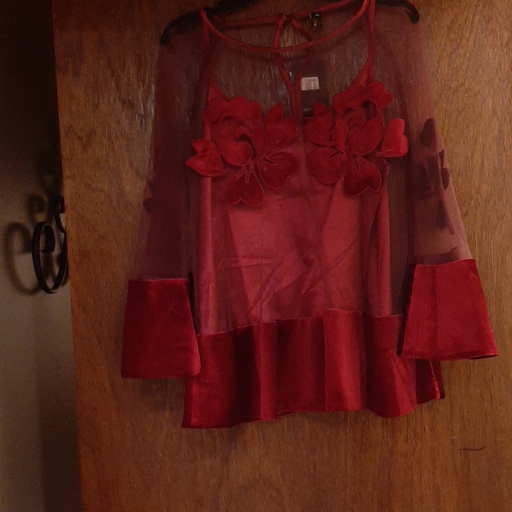 Nancy 2pc Womens Sheer and Velveteen Set